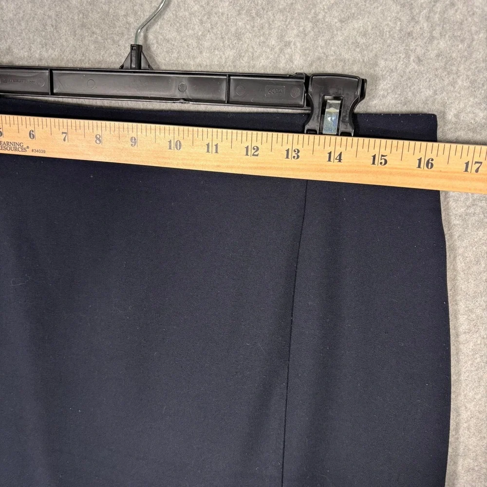 Ann Taylor Pencil Skirt 10 Navy Blue Curvy Fit Career Workwear Stretch Office